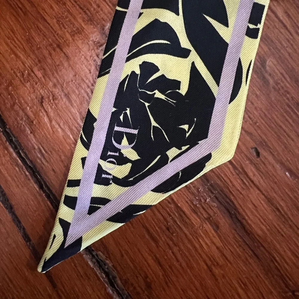 Dior Croisierre 2016 mitzah black yellow skinny scarf bandeau EUC